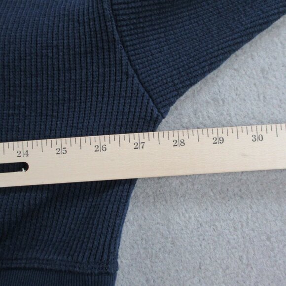 SKIMS Heavyweight Waffle Cropped Hoodie Womens XL Navy Blue Full Zip Knit EUC - Picture 8 of 10